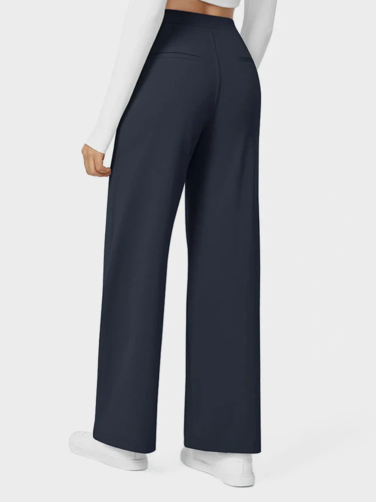 High Waisted Pocket Straight Leg Work Pants