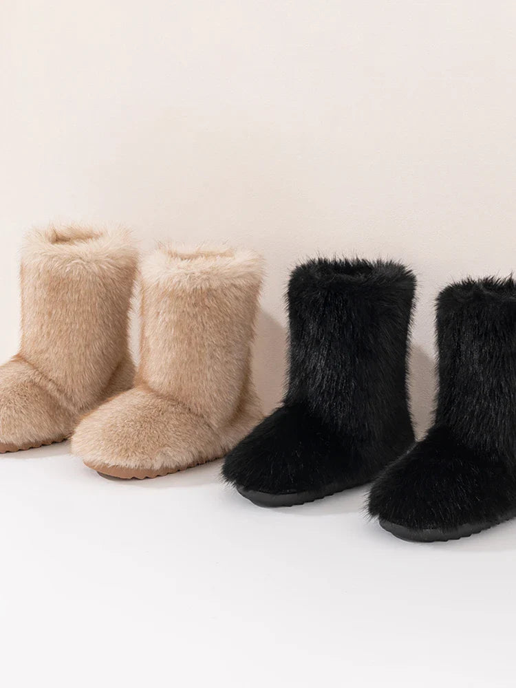 Women's Faux Fur Boot Furry Short Snow Boot