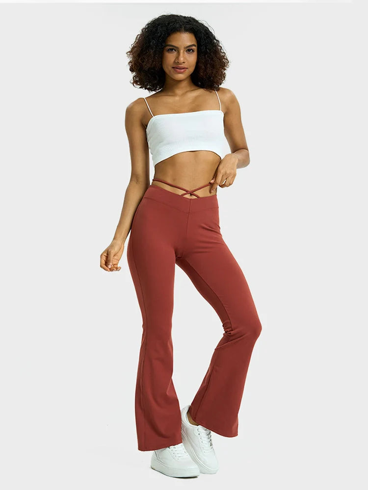 Arivelle High-Stretch V-Waist Tie Leggings
