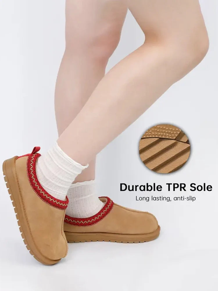 Women's Braided Leather Outdoor Suede Slippers