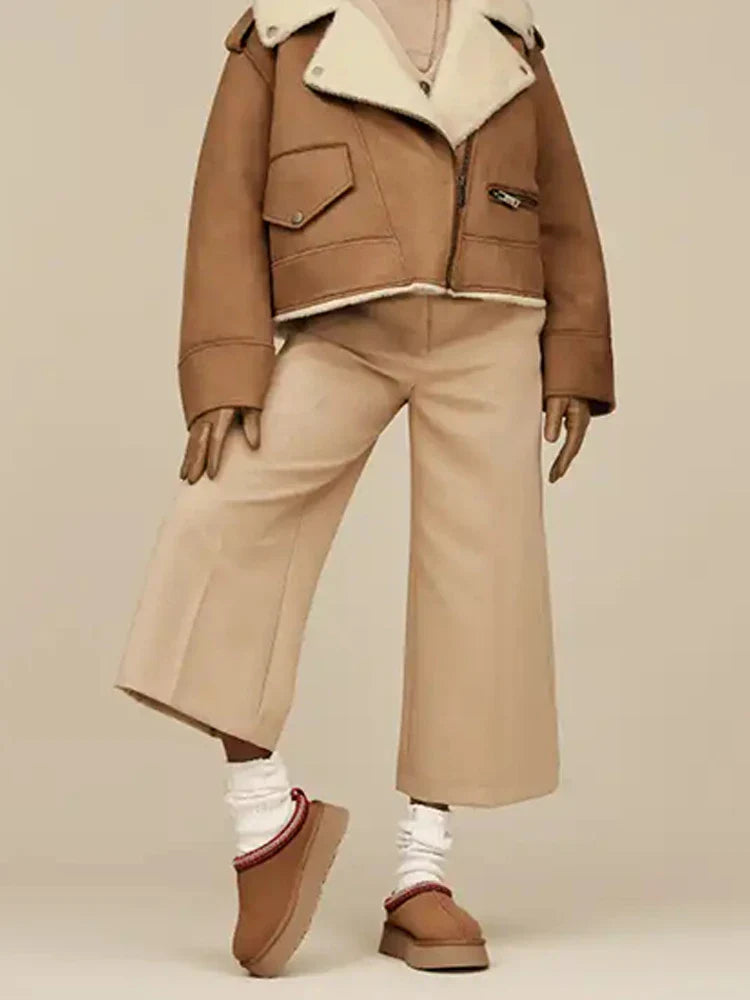 Women's Braided Leather Outdoor Suede Slippers