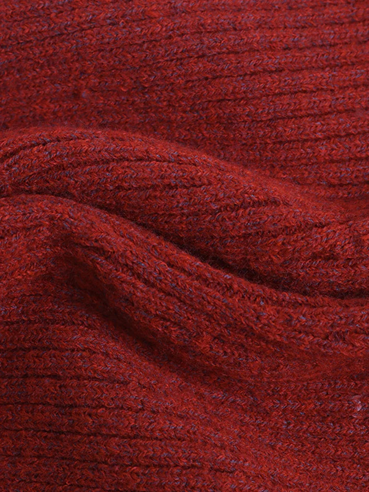 Women V Neck Knit Mini Fall Sweater Dresses