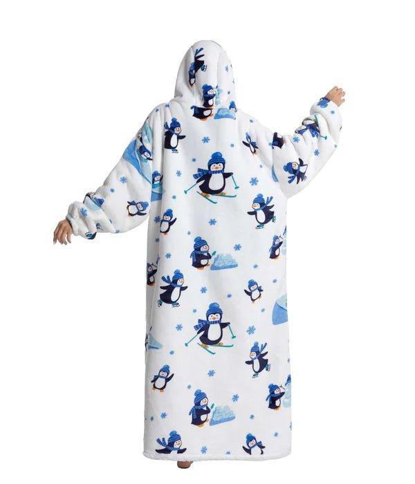 Shoodie Pinguin Extra Lang | Heb het nooit meer koud met deze warme fleece hoodie deken!!